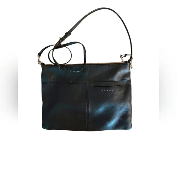 Sanctuary 100% Leather Black Large Festival Crossbody Boho Purse-GUC - Picture 1 of 14